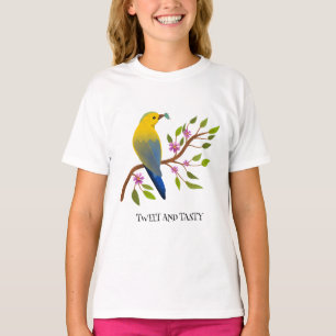Camiseta ladybug inseto pássaro colorido saboroso