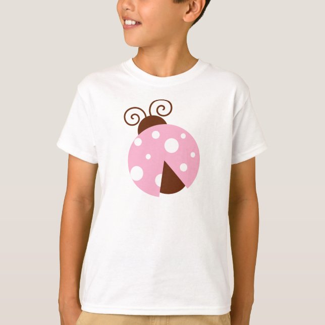 Camiseta Ladybug, Ladybug Cute, Ladybug Rosa, Ladybird (Frente)