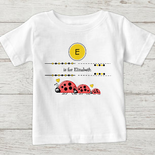 Camiseta Ladybugs adicionam nome preto e amarelo