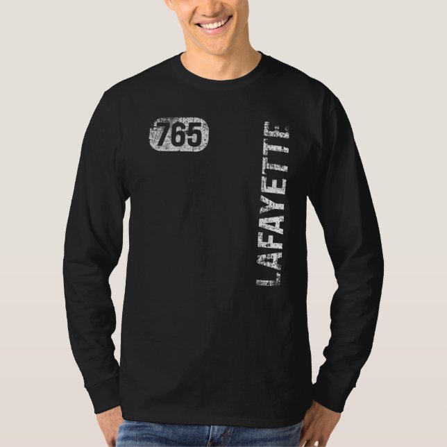 Camiseta Lafayette Indiana 765 Area Code Vintage Retro (Frente)