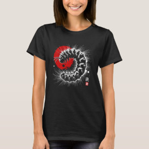Camiseta Lagarta. Animais do Pôr do Sol Sumi-e Legal