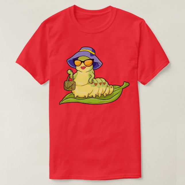 Camiseta Lagarta com ampulhetas de vidro feminino (Frente do Design)