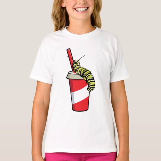 Camiseta Lagarta com bebida (Frente)