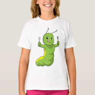 Camiseta Lagarta com Colheres e garfos