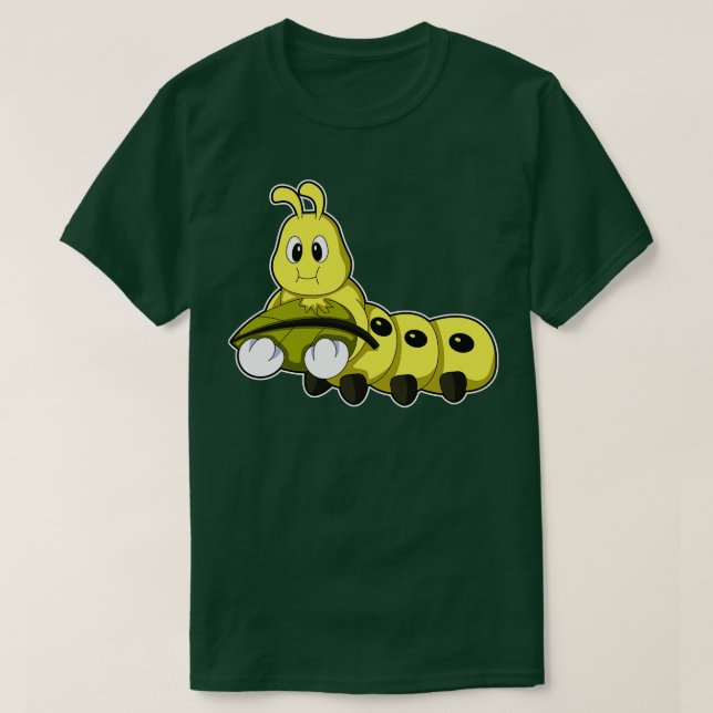 Camiseta Lagarta com folha 7 (Frente do Design)