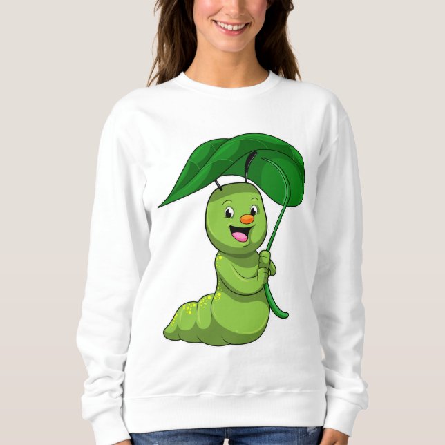Camiseta Lagarta com Folha como Parasol (Frente)