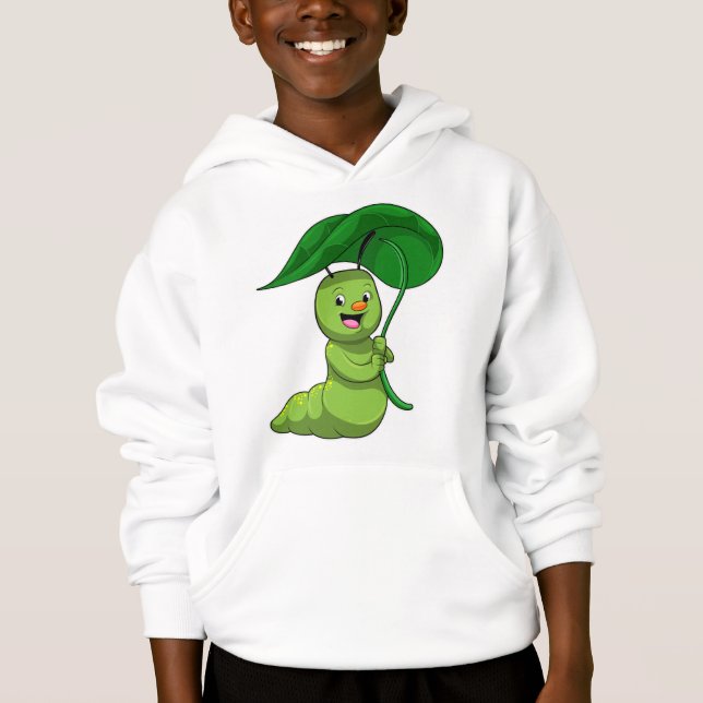 Camiseta Lagarta com Folha como Parasol (Frente)