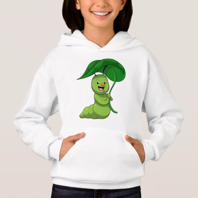 Camiseta Lagarta com Folha como Parasol (Frente)