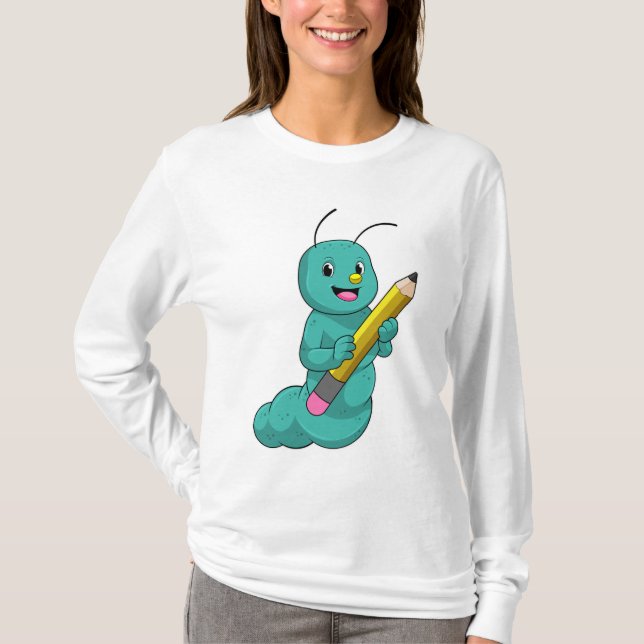 Camiseta Lagarta com Lápis (Frente)