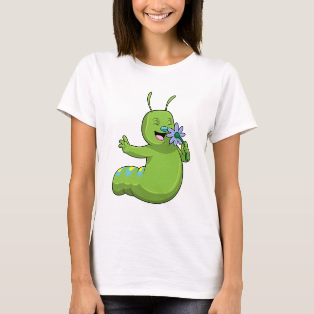 Camiseta Lagarta com margarida (Frente)