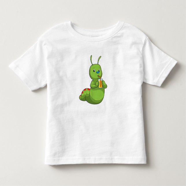 Camiseta Lagarta com Vidro de Sumo de Laranja (Frente)