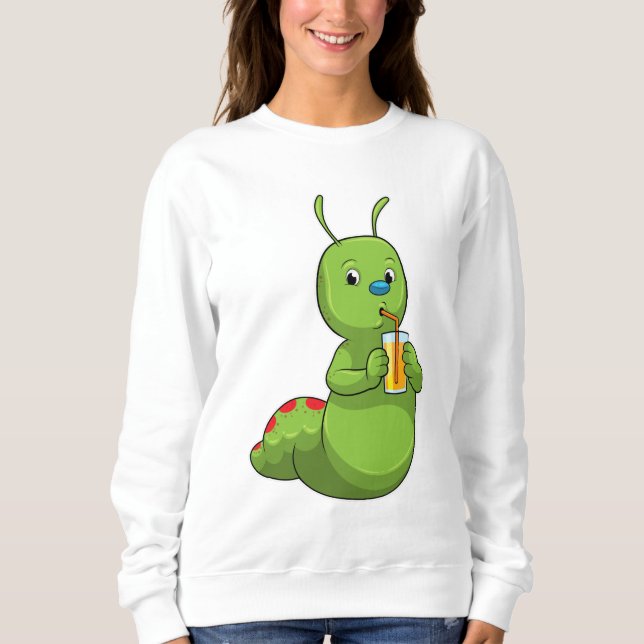Camiseta Lagarta com Vidro de Sumo de Laranja (Frente)