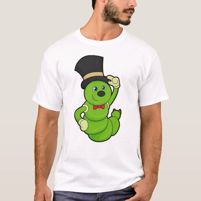 Camiseta Lagarta como Alcance com Chapéu (Frente)