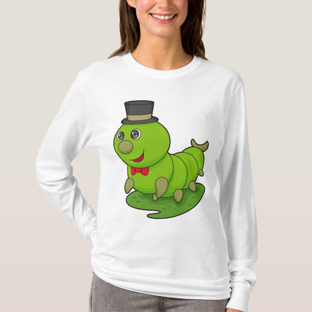 Camiseta Lagarta como cavalheiro com cavilha (Frente)