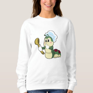 Camiseta Lagarta como cozinheiro com colher de madeira