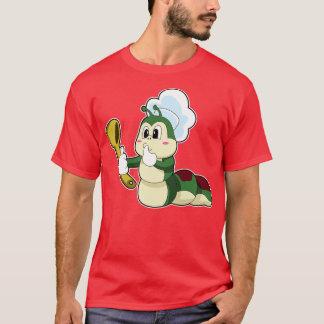Camiseta Lagarta como cozinheiro com colher de madeira