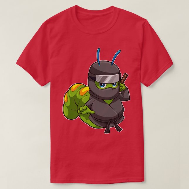 Camiseta Lagarta Como Ninja Com Espada (Frente do Design)