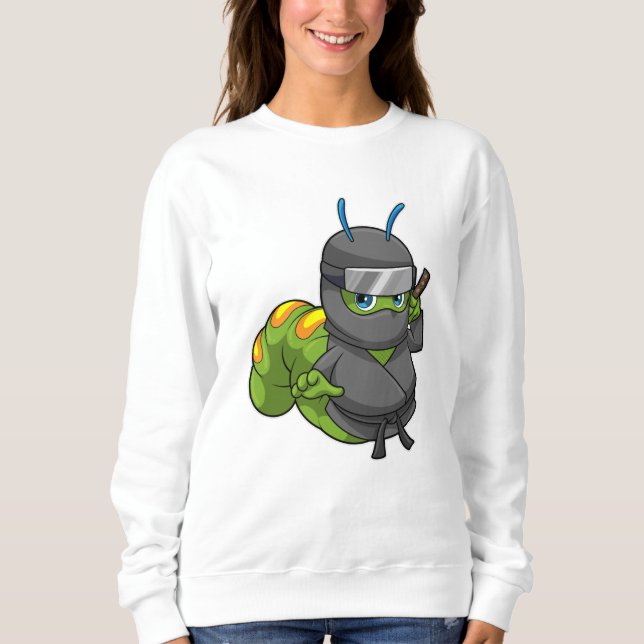 Camiseta Lagarta como Ninja com Espada (Frente)