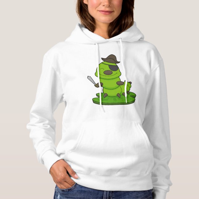 Camiseta Lagarta como Pirata com Espada (Frente)