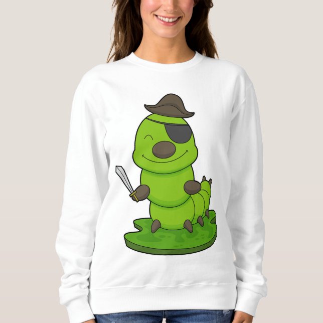 Camiseta Lagarta como Pirata com Espada (Frente)