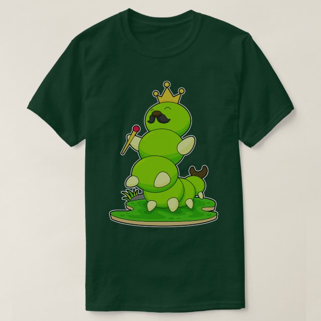 Camiseta Lagarta como Rei com Coroa (Frente do Design)