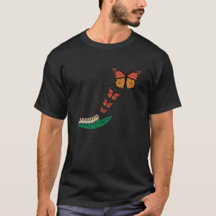 Camiseta Lagarta da Borboleta Monarca Metamorfose Manga Lon