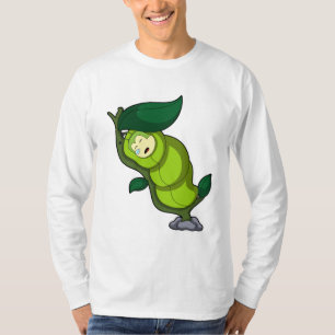 Camiseta Lagarta dormindo com folhas