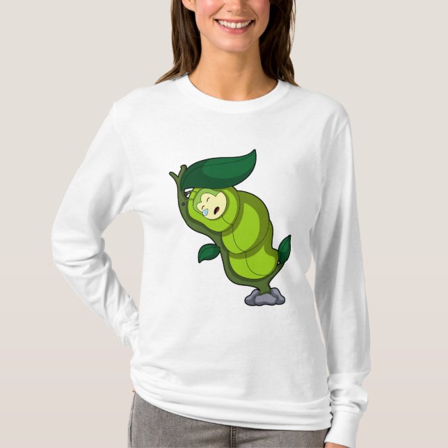 Camiseta Lagarta dormindo com folhas (Frente)