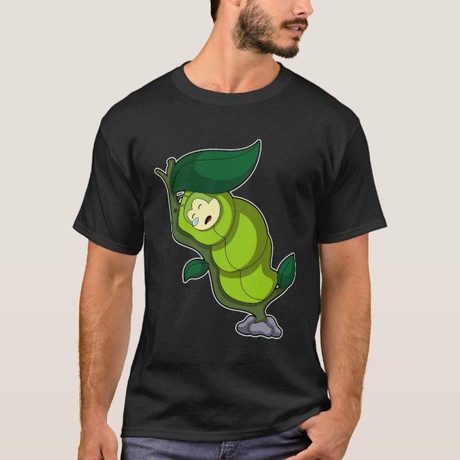 Camiseta Lagarta dormindo com folhas (Frente)