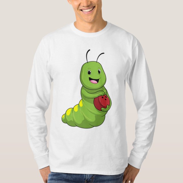 Camiseta Lagarta em Boliches com Bola de boliche (Frente)