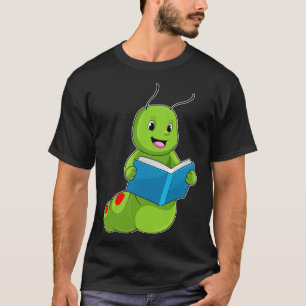 Camiseta Lagarta em Leitura com Livro