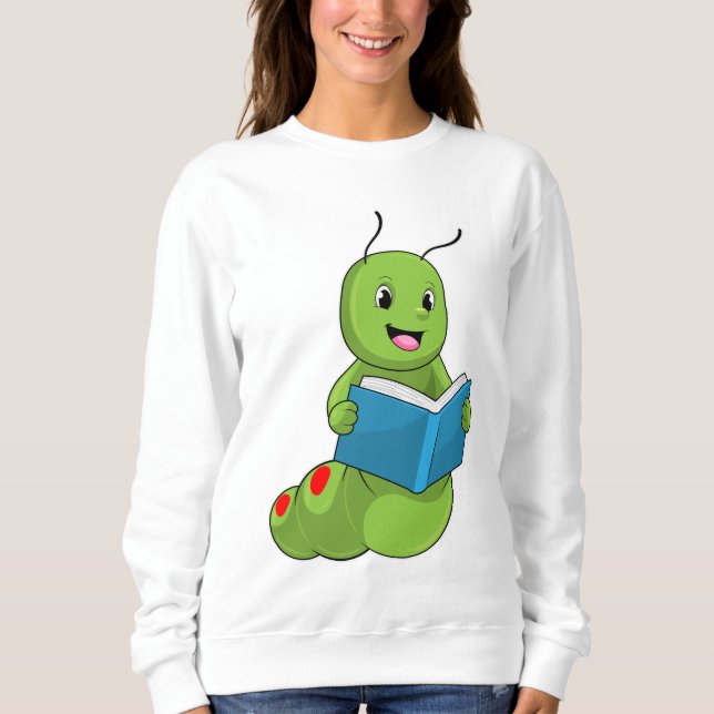 Camiseta Lagarta em Leitura com Livro (Frente)