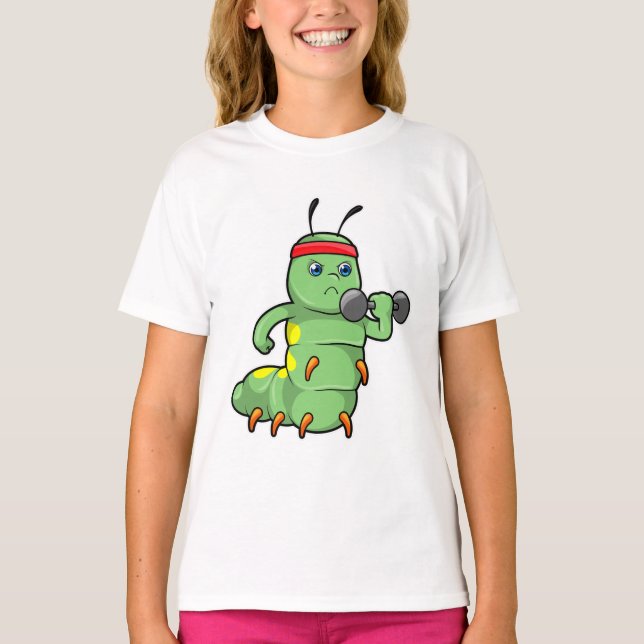 Camiseta Lagarta em Treinamento de Força com Halteres (Frente)