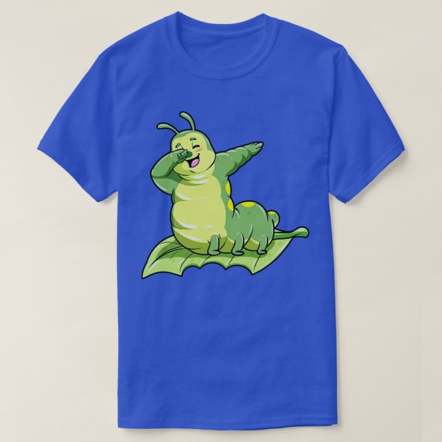 Camiseta Lagarta engraçada em uma folha de abbing (Frente do Design)
