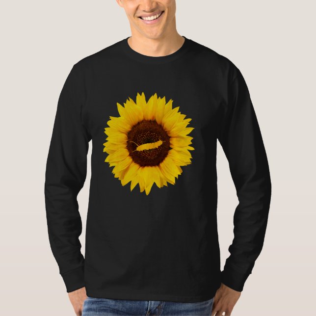 Camiseta Lagarta Para Mulheres Borboleta Girassol (Frente)