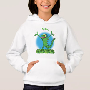 Camiseta Lagarto animado animado com iguana verde engraçado