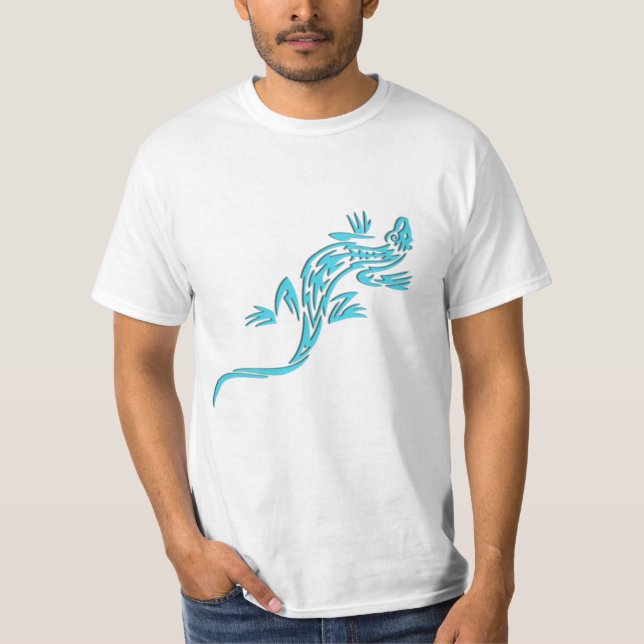 Camiseta Lagarto azul tribal (Frente)