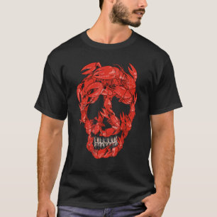 Camiseta Lagarto Naufraga Crânio Crayfish Arrefecia Homens 