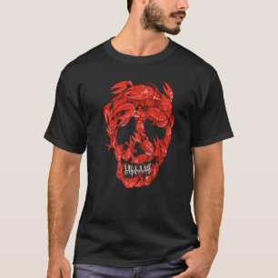 Camiseta Lagarto Naufraga Crânio Crayfish Arrefecia Homens 