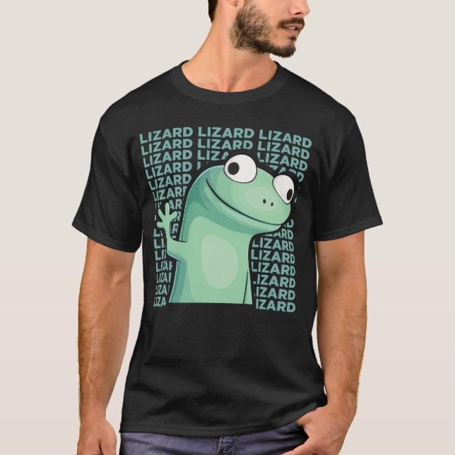 Camiseta Lagarto verde engraçado (Frente)