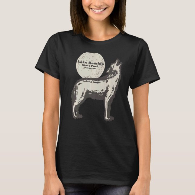 Camiseta Lago Bemidji State Park Minnesota MN Wolf Moon Vac (Frente)