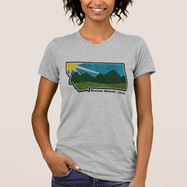 Camiseta Lago Bitterroot da loucura de Montana (Frente)