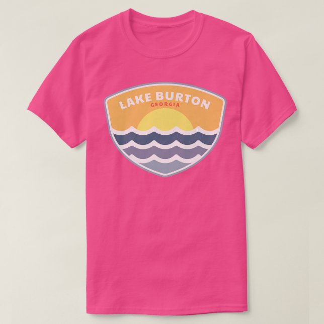 Camiseta Lago Burton Georgia GA Vacinação Sunset Souvenir P (Frente do Design)