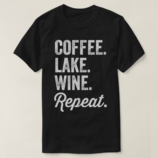 Camiseta Lago Café Vinho Repetitivo Amantes De Lago (Frente do Design)