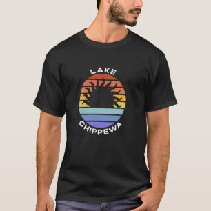 Camiseta Lago Chippewa Wisconsin WI Retro Sunset Souvenir V