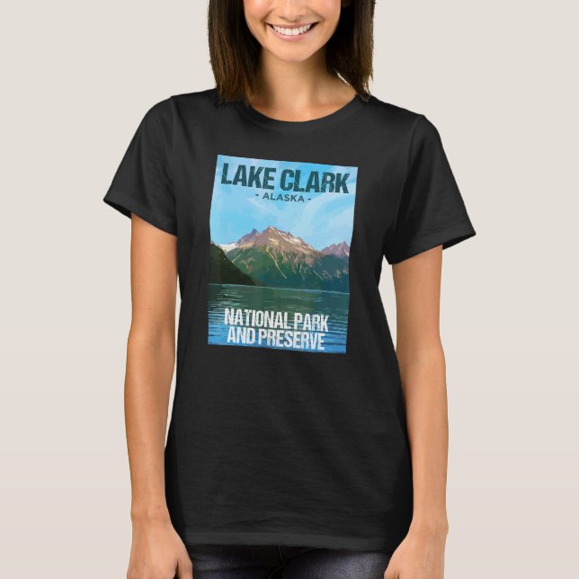 Camiseta Lago Clark National Park Alaska Poster Design (Frente)