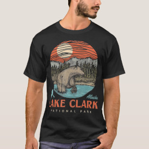 Camiseta Lago Clark National Park Vintage Alaskan Bear Fora