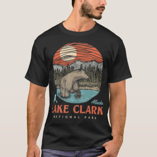 Camiseta Lago Clark National Park Vintage Alaskan Bear Fora