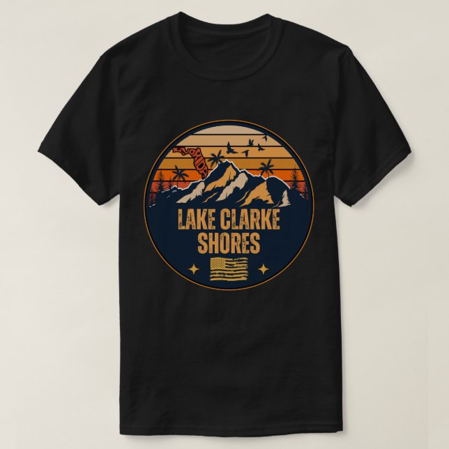 Camiseta Lago Clarke Shores, Flórida  (Frente do Design)