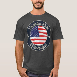 Camiseta Lago Columbus - Mississípi Patriótico Souvenir T-S